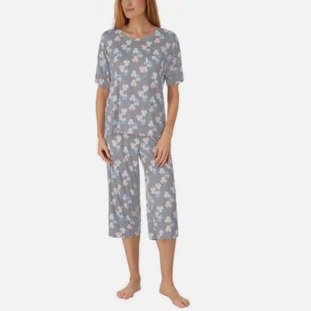 Disney Ladies' Minnie Mouse Capri 2 Piece Pajama Set M - Picture 3 of 5